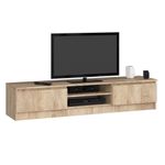 Casa si Gradina - Mobilier - Comode si corpuri - Comode - Comoda TV cu 2 usi si rafturi centrale, PAL laminat, 160x40x33 cm, stejar sonoma - Infinity.ro