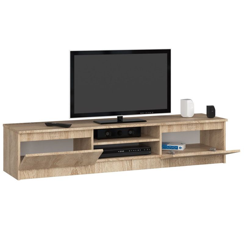 Casa si Gradina - Mobilier - Comode si corpuri - Comode - Comoda TV cu 2 usi si rafturi centrale, PAL laminat, 160x40x33 cm, stejar sonoma - Infinity.ro