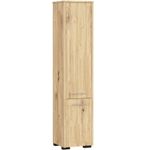 Casa si Gradina - Mobilier - Mobilier baie - Corpuri baie - Dulap baie tip coloana cu 2 usi si 5 rafturi, PAL laminat, 30x30x140 cm, stejar artisan - Infinity.ro