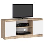 Casa si Gradina - Mobilier - Comode si corpuri - Comode - Comoda TV cu 2 usi si o polita, PAL laminat 16 mm, 120x40x55 cm, stejar sonoma si alb - Infinity.ro