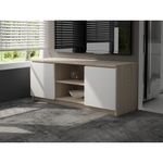 Casa si Gradina - Mobilier - Comode si corpuri - Comode - Comoda TV cu 2 usi si o polita, PAL laminat 16 mm, 120x40x55 cm, stejar sonoma si alb - Infinity.ro