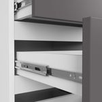 Casa si Gradina - Mobilier - Comode si corpuri - Comode - Comoda cu 4 sertare, PAL laminat 16mm, 40x35x74 cm, alb si gri - Infinity.ro