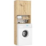 Casa si Gradina - Mobilier - Mobilier baie - Corpuri baie - Dulap baie inalt pentru spatiu deasupra masinii de spalat, cu usi si polite, 64x30x180 cm, stejar artisan - Infinity.ro