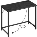 Casa si Gradina - Mobilier - Biblioteci si rafturi - Biblioteci - Birou cu iluminare LED, priza incorporata, 2 USB, 50x100x76 cm, negru - Infinity.ro