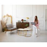 Casa si Gradina - Mobilier - Mese si birouri - Masute de cafea - Set 2 mese pentru cafea, cadru otel, blat MDF model marmura, 50x50x50 cm si 60x32x44 cm, alb si auriu - Infinity.ro