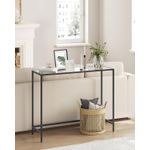 Casa si Gradina - Mobilier - Mese si birouri - Masute de cafea - Masa consola 100x20x80 cm, blat sticla securizata si cadru metalic, negru - Infinity.ro