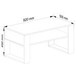 Casa si Gradina - Mobilier - Mese si birouri - Masute de cafea - Masuta de cafea Domi cu raft inferior, blat laminat, 92x50x45 cm, alb si negru - Infinity.ro