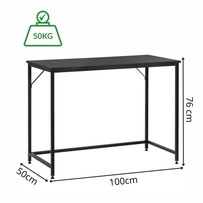 Casa si Gradina - Mobilier - Mese si birouri - Birouri - Birou cu blat MDF si cadru metalic, 100x50x76 cm, negru - Infinity.ro