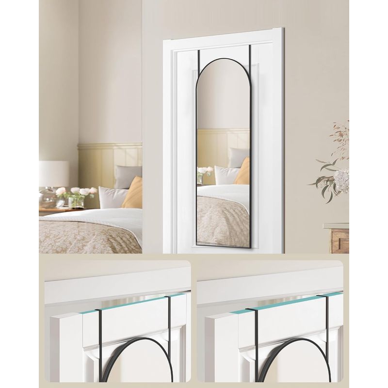 Casa si Gradina - Decoratiuni - Oglinzi - Oglinda decorativa cu rama curbata, 120x40 cm, montaj pe perete sau usa, negru - Infinity.ro