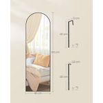 Casa si Gradina - Decoratiuni - Oglinzi - Oglinda decorativa cu rama curbata, 120x40 cm, montaj pe perete sau usa, negru - Infinity.ro