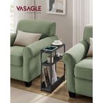 Casa si Gradina - Mobilier - Biblioteci si rafturi - Biblioteci - Masuta ingusta cu priza si porturi de incarcare USB, 3 rafturi, 45x18x58 cm, negru - Infinity.ro