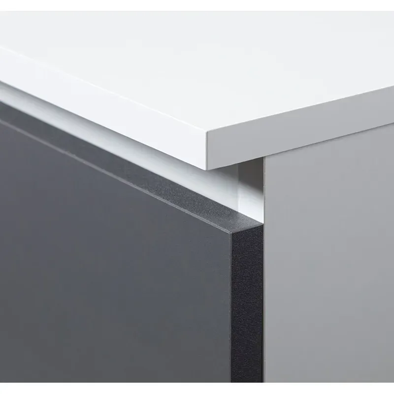 Casa si Gradina - Mobilier - Dulapuri si sifoniere - Dulapuri - Dulap cu 8 etajere, PAL laminat 16 mm, 80x35x180 cm, alb si grafit - Infinity.ro