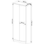 Casa si Gradina - Mobilier - Dulapuri si sifoniere - Dulapuri - Dulap cu 8 etajere, PAL laminat 16 mm, 80x35x180 cm, alb si grafit - Infinity.ro