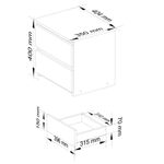 Casa si Gradina - Mobilier - Comode si corpuri - Noptiere - Noptiera cu 2 sertare, din PAL laminat, 40x35x40 cm, gri si alb - Infinity.ro