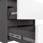 Casa si Gradina - Mobilier - Comode si corpuri - Noptiere - Noptiera cu 2 sertare, din PAL laminat, 40x35x40 cm, gri si alb - Infinity.ro