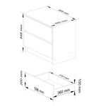 Casa si Gradina - Mobilier - Comode si corpuri - Comode - Comoda cu 2 sertare din PAL laminat 16 mm, 60x40x55 cm, stejar sonoma - Infinity.ro