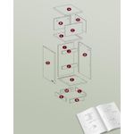 Casa si Gradina - Mobilier - Comode si corpuri - Noptiere - Set 2 noptiere inguste cu 2 sertare si compartiment deschis reversibil, PAL si MDF, 30x25x65 cm, alb - Infinity.ro