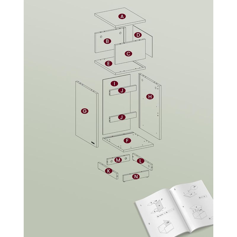 Casa si Gradina - Mobilier - Comode si corpuri - Noptiere - Set 2 noptiere inguste cu 2 sertare si compartiment deschis reversibil, PAL si MDF, 30x25x65 cm, alb - Infinity.ro