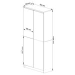 Casa si Gradina - Mobilier - Dulapuri si sifoniere - Dulapuri - Dulap cu 8 etajere, PAL laminat 16 mm, 80x35x180 cm, stejar sonoma si alb - Infinity.ro