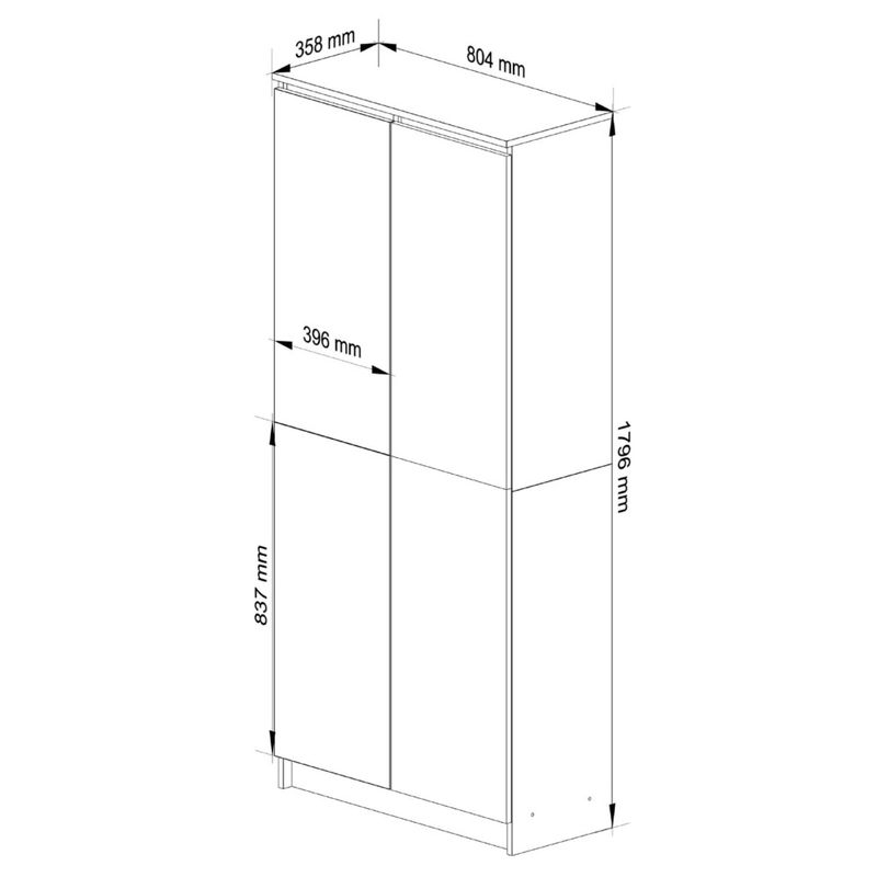 Casa si Gradina - Mobilier - Dulapuri si sifoniere - Dulapuri - Dulap cu 8 etajere, PAL laminat 16 mm, 80x35x180 cm, stejar sonoma si alb - Infinity.ro