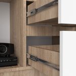 Casa si Gradina - Mobilier - Dulapuri si sifoniere - Dulapuri - Dulap cu usa, 2 sertare si 7 rafturi, PAL laminat 16 mm, 80x35x180 cm, sonoma si alb - Infinity.ro