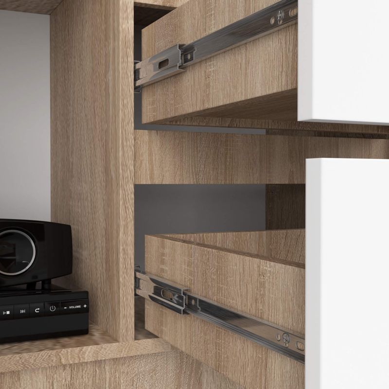 Casa si Gradina - Mobilier - Dulapuri si sifoniere - Dulapuri - Dulap cu usa, 2 sertare si 7 rafturi, PAL laminat 16 mm, 80x35x180 cm, sonoma si alb - Infinity.ro