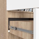 Casa si Gradina - Mobilier - Dulapuri si sifoniere - Dulapuri - Dulap inchis cu 2 usi si sertar, 4 rafturi, PAL laminat 16 mm, 60x35x180 cm, stejar sonoma si alb - Infinity.ro