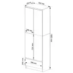 Casa si Gradina - Mobilier - Dulapuri si sifoniere - Dulapuri - Dulap inchis cu 2 usi si sertar, 4 rafturi, PAL laminat 16 mm, 60x35x180 cm, stejar sonoma si alb - Infinity.ro