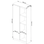 Casa si Gradina - Mobilier - Dulapuri si sifoniere - Dulapuri - Dulap cu usa si 8 etajere, PAL laminat 16 mm, 80x35x180 cm, alb - Infinity.ro