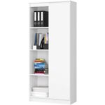 Casa si Gradina - Mobilier - Dulapuri si sifoniere - Dulapuri - Dulap cu usa si 8 etajere, PAL laminat 16 mm, 80x35x180 cm, alb - Infinity.ro