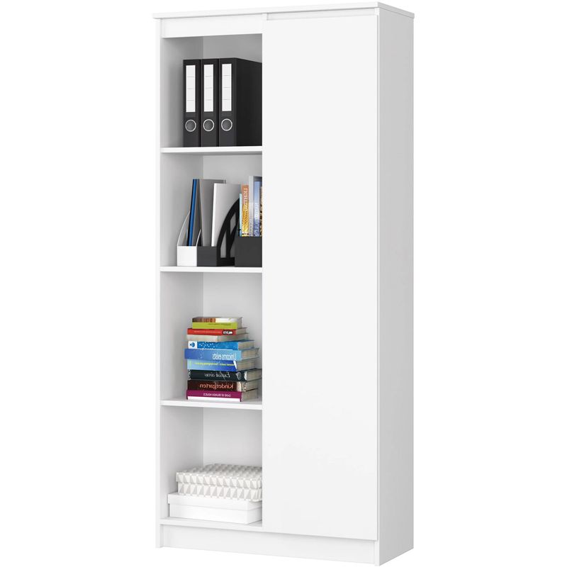 Casa si Gradina - Mobilier - Dulapuri si sifoniere - Dulapuri - Dulap cu usa si 8 etajere, PAL laminat 16 mm, 80x35x180 cm, alb - Infinity.ro