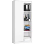 Casa si Gradina - Mobilier - Dulapuri si sifoniere - Dulapuri - Dulap cu usa si 8 etajere, PAL laminat 16 mm, 80x35x180 cm, alb - Infinity.ro