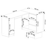 Casa si Gradina - Mobilier - Mese si birouri - Birouri - Birou colt dreapta in L cu 3 sertare si rafturi, PAL laminat 16 mm, 155x85x77 cm, stejar sonoma si alb - Infinity.ro