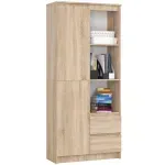 Casa si Gradina - Mobilier - Dulapuri si sifoniere - Dulapuri - Dulap cu usa, 2 sertare si 7 rafturi, PAL laminat 16 mm, 80x35x180 cm, sonoma - Infinity.ro