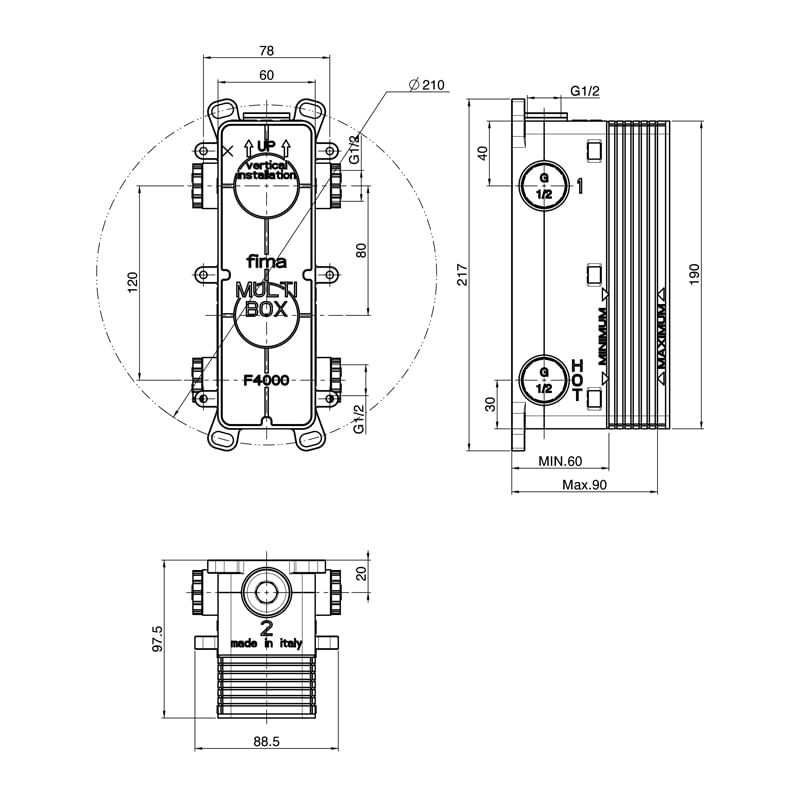 Casa si Gradina - Sanitare - Lavoar baie si accesorii - Accesorii baterii sanitare - Corp incastrat, FIMA Carlo Frattini, Fimamultibox - Infinity.ro
