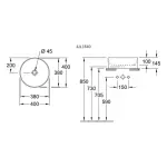 Casa si Gradina - Sanitare - Lavoar baie si accesorii - Lavoare si piedestale - Lavoar pe blat Villeroy&Boch Collaro rotund 40 cm alb - Infinity.ro