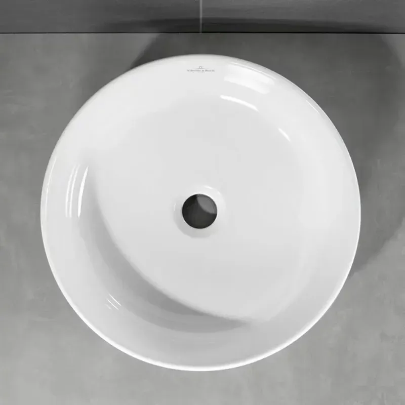 Casa si Gradina - Sanitare - Lavoar baie si accesorii - Lavoare si piedestale - Lavoar pe blat Villeroy&Boch Collaro rotund 40 cm alb - Infinity.ro
