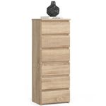 Casa si Gradina - Mobilier - Comode si corpuri - Comode - Comoda cu 6 sertare, PAL laminat 16 mm, 40x35x109 cm, stejar sonoma - Infinity.ro