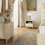 Casa si Gradina - Mobilier - Comode si corpuri - Comode - Comoda MOBI K01 cu sertar si raft deschis, PAL laminat 16 mm, 40x37x43 cm, bej si auriu - Infinity.ro