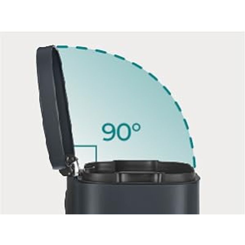 Casa si Gradina - Mobilier - Organizare si depozitare - Cosuri de gunoi - Cos de gunoi din otel cu pedala, galeata interioara plastic, capac inchidere lenta, 30L, 35x30x63cm, gri inchis - Infinity.ro