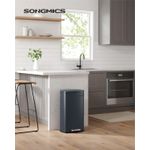 Casa si Gradina - Mobilier - Organizare si depozitare - Cosuri de gunoi - Cos de gunoi din otel cu pedala, galeata interioara plastic, capac inchidere lenta, 30L, 35x30x63cm, gri inchis - Infinity.ro