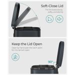 Casa si Gradina - Mobilier - Organizare si depozitare - Cosuri de gunoi - Cos de gunoi din otel cu pedala, galeata interioara plastic, capac inchidere lenta, 30L, 35x30x63cm, gri inchis - Infinity.ro