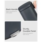 Casa si Gradina - Mobilier - Organizare si depozitare - Cosuri de gunoi - Cos de gunoi din otel cu pedala, galeata interioara plastic, capac inchidere lenta, 30L, 35x30x63cm, gri inchis - Infinity.ro