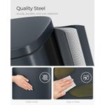 Casa si Gradina - Mobilier - Organizare si depozitare - Cosuri de gunoi - Cos de gunoi din otel cu pedala, galeata interioara plastic, capac inchidere lenta, 30L, 35x30x63cm, gri inchis - Infinity.ro