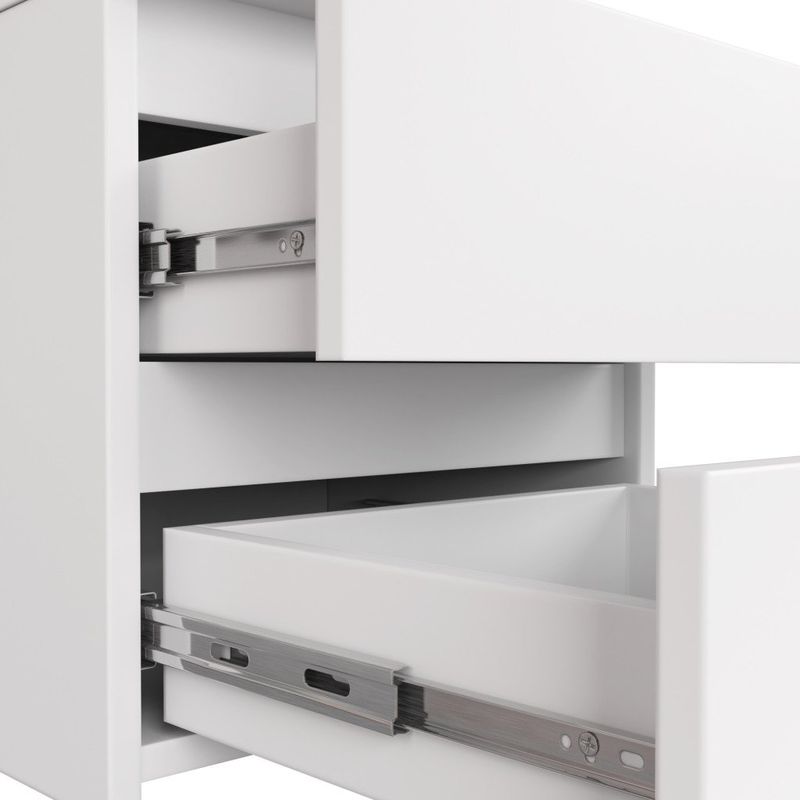 Casa si Gradina - Mobilier - Comode si corpuri - Noptiere - Noptiera cu 3 sertare, PAL laminat 16 mm, 40x35x57 cm, alb - Infinity.ro