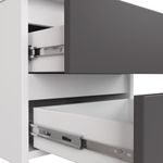 Casa si Gradina - Mobilier - Comode si corpuri - Noptiere - Noptiera cu 3 sertare, PAL laminat 16 mm, 40x35x57 cm, alb si gri - Infinity.ro