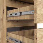 Casa si Gradina - Mobilier - Comode si corpuri - Noptiere - Noptiera cu 3 sertare, PAL laminat 16 mm, 40x35x57 cm, stejar artisan - Infinity.ro