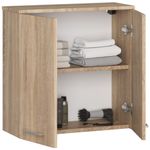 Casa si Gradina - Mobilier - Mobilier baie - Corpuri baie - Dulap baie suspendat, cu 2 usi si 1 raft interior, PAL 16 mm, 60x23x60 cm, stejar sonoma - Infinity.ro