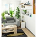 Casa si Gradina - Mobilier - Comode si corpuri - Noptiere - Noptiera cu 3 sertare, PAL laminat 16 mm, 40x35x57 cm, stejar sonoma si alb - Infinity.ro