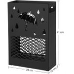 Casa si Gradina - Decoratiuni - Obiecte decorative - Suporturi umbrele - Suport metalic pentru umbrele, cu carlige si tava de picurare, 28x12x41cm, negru - Infinity.ro